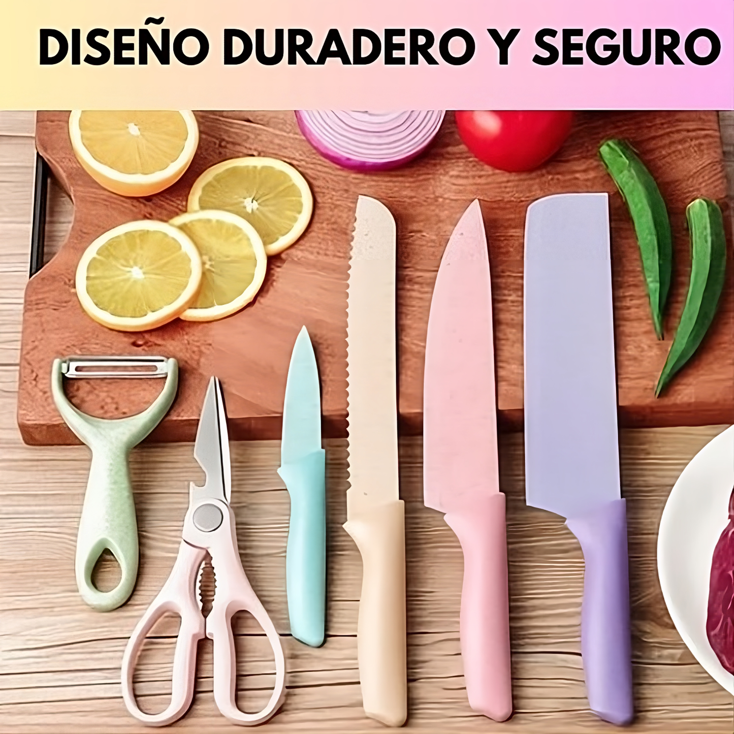 Juego de 6 cuchillos de cocina profesionales