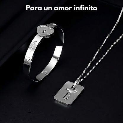 Pulsera con candado y collar con llave