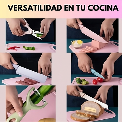 Juego de 6 cuchillos de cocina profesionales